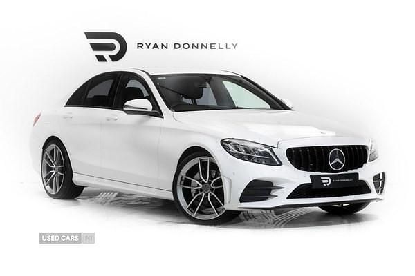 White Used 2019 Mercedes C220 AMG line Sedan | £15,749 (Fair price) - Image 1/4