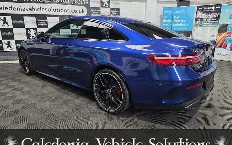 Used Mercedes E350 AMG line 313 HP (230 kW) 2019 Blue Coupe