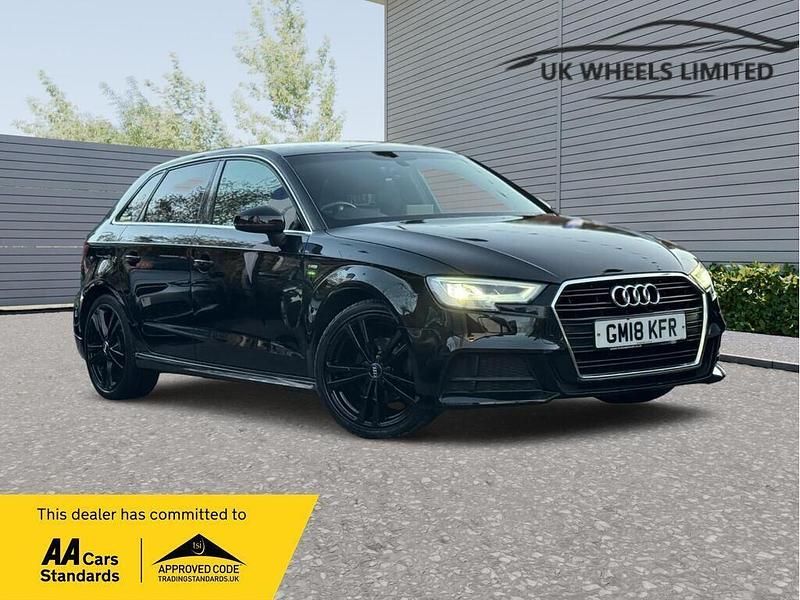 Black Used 2018 Audi A3 S-Line Hatchback | £14,690 (Good price) - Image 1/3