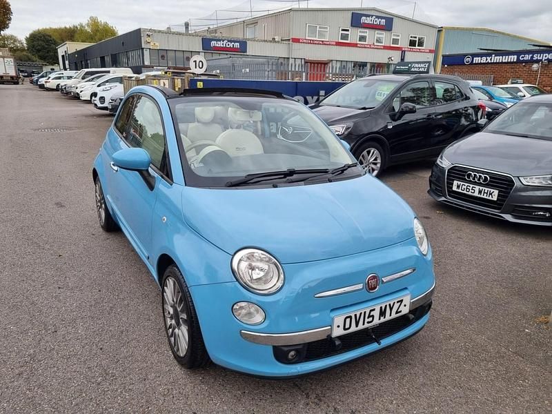 Blue Used 2015 Fiat 500C Lounge Cabriolet | £5,995 (Fair price) - Image 1/4