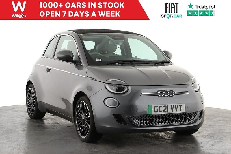 Grey Used 2021 Fiat 500e La Prima Cabriolet | £15,299 (Fair price) - Image 1/3