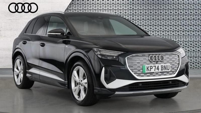 Black Used 2024 Audi Q4 e-tron S-Line SUV | £33,439 - Image 1/4