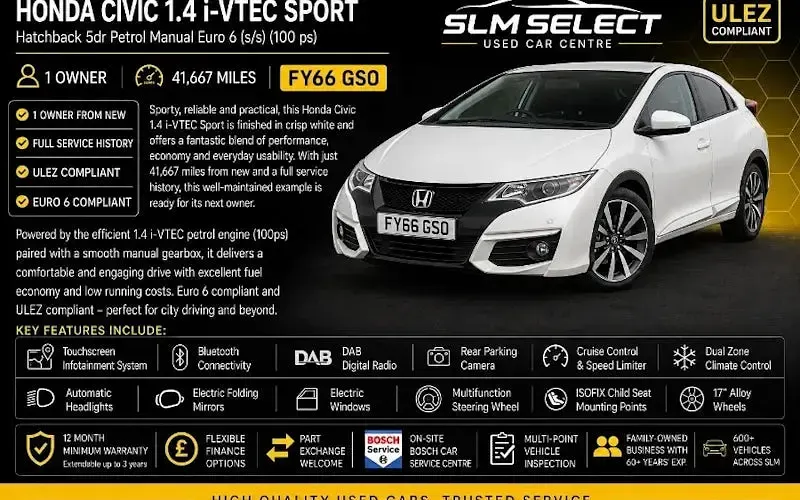 Begagnad Honda Civic Sport 99 HK (72 kW) 2016 Halvkombi