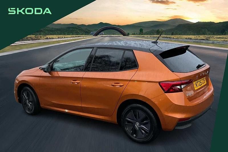 Used Skoda Fabia Design Edition 85 HP (62 kW) 2025 Phoenix orange metallic black magic pearl effect Hatchback