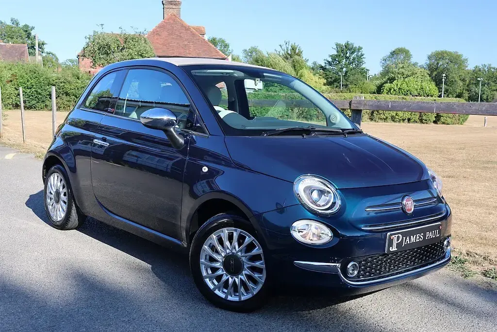 Used Fiat 500 Lounge 69 HP (50 kW) 2015 Blue Cabriolet