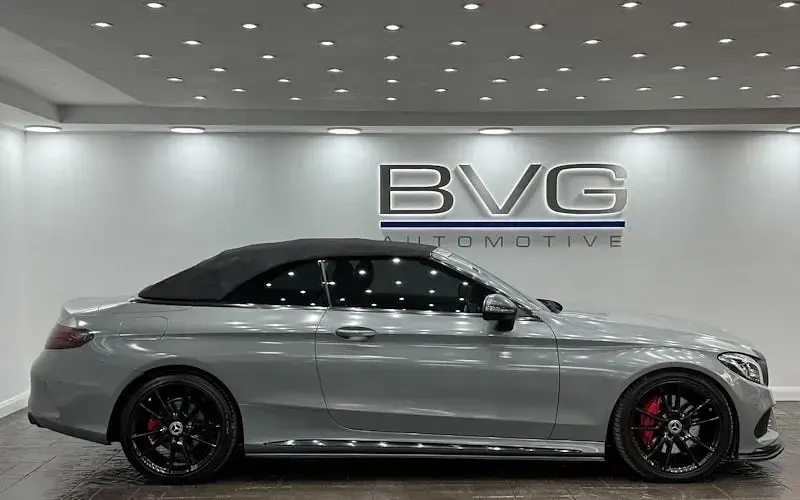Used Mercedes C250 AMG line 204 HP (150 kW) 2017 Grey Cabriolet
