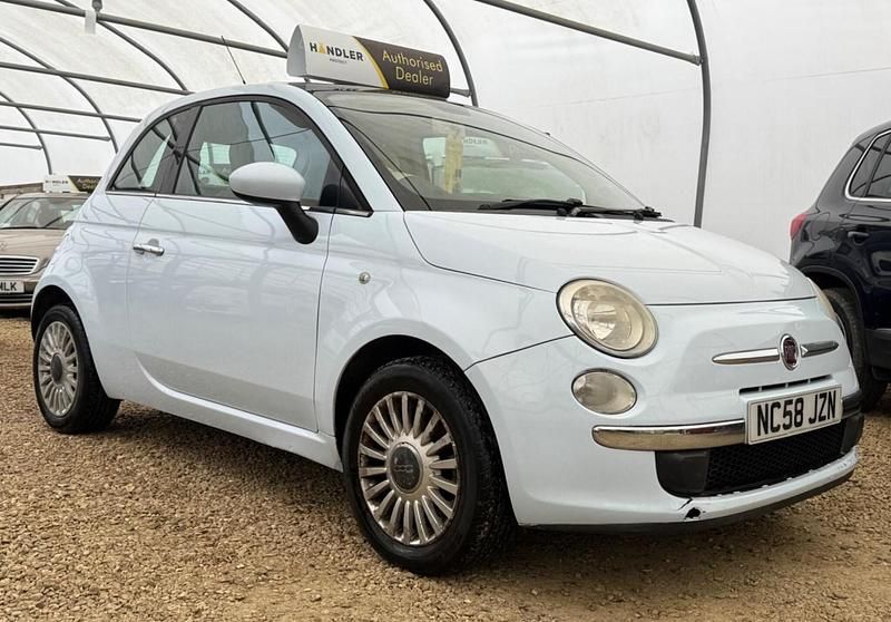 Used Fiat 500 Lounge 69 HP (50 kW) 2009 Blue Cabriolet