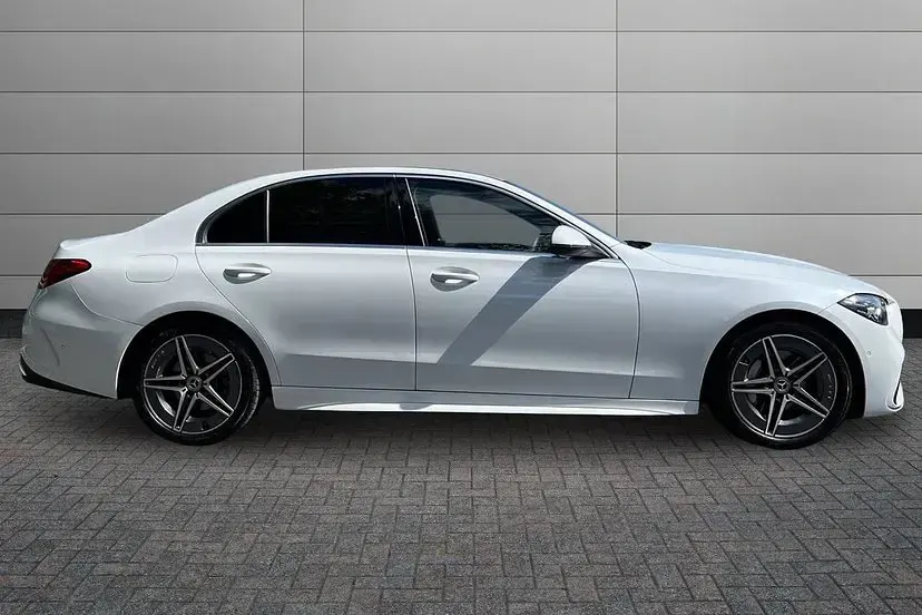 Used Mercedes C200 AMG line 221 HP (162 kW) 2025 Opalite white bright Sedan