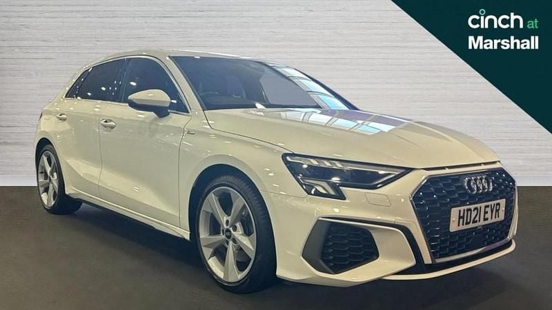White Used 2021 Audi A3 S-Line Hatchback | £20,081 (Fair price) - Image 1/4
