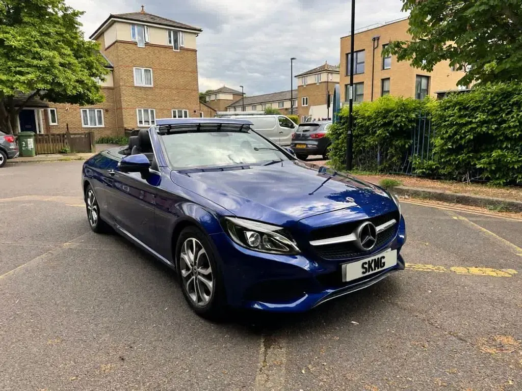 Used Mercedes C200 184 HP (135 kW) 2017 Blue Cabriolet