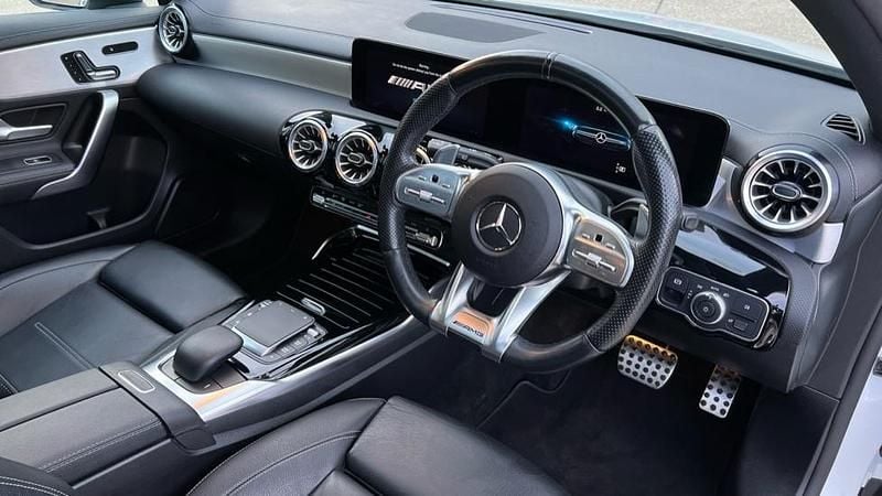 Used Mercedes A35 AMG Premium Plus 306 HP (225 kW) 2022 Moonstone white metallic Hatchback