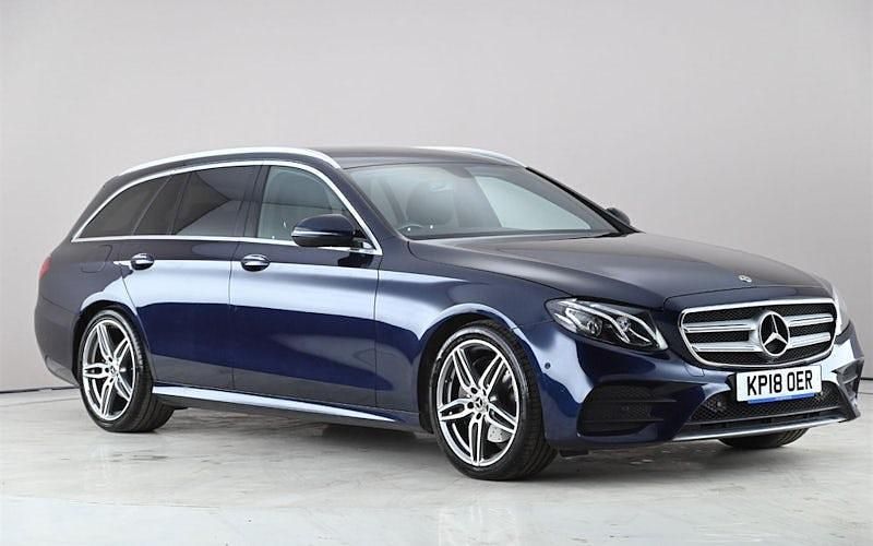 Used Mercedes E220 AMG line 194 HP (142 kW) 2018 Blue Estate