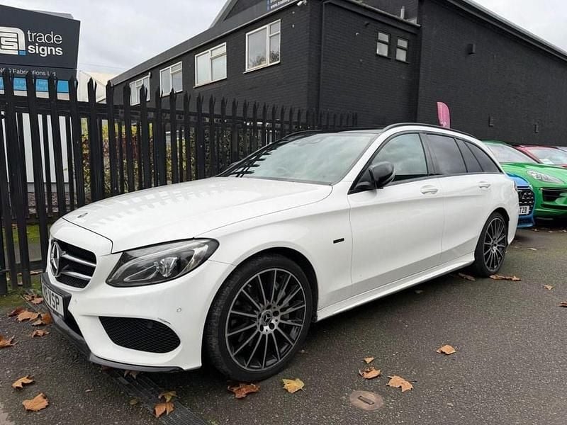 White Used 2018 Mercedes C350e AMG line Estate | £9,990 (A bit pricey) - Image 1/4