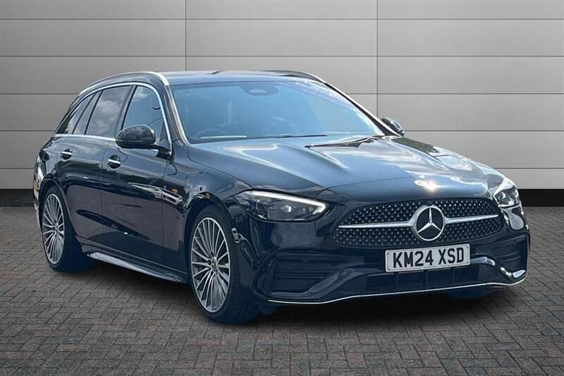 Obsidian black Used 2024 Mercedes C300 AMG Line Premium Estate | £34,995 (Fair price) - Image 1/4