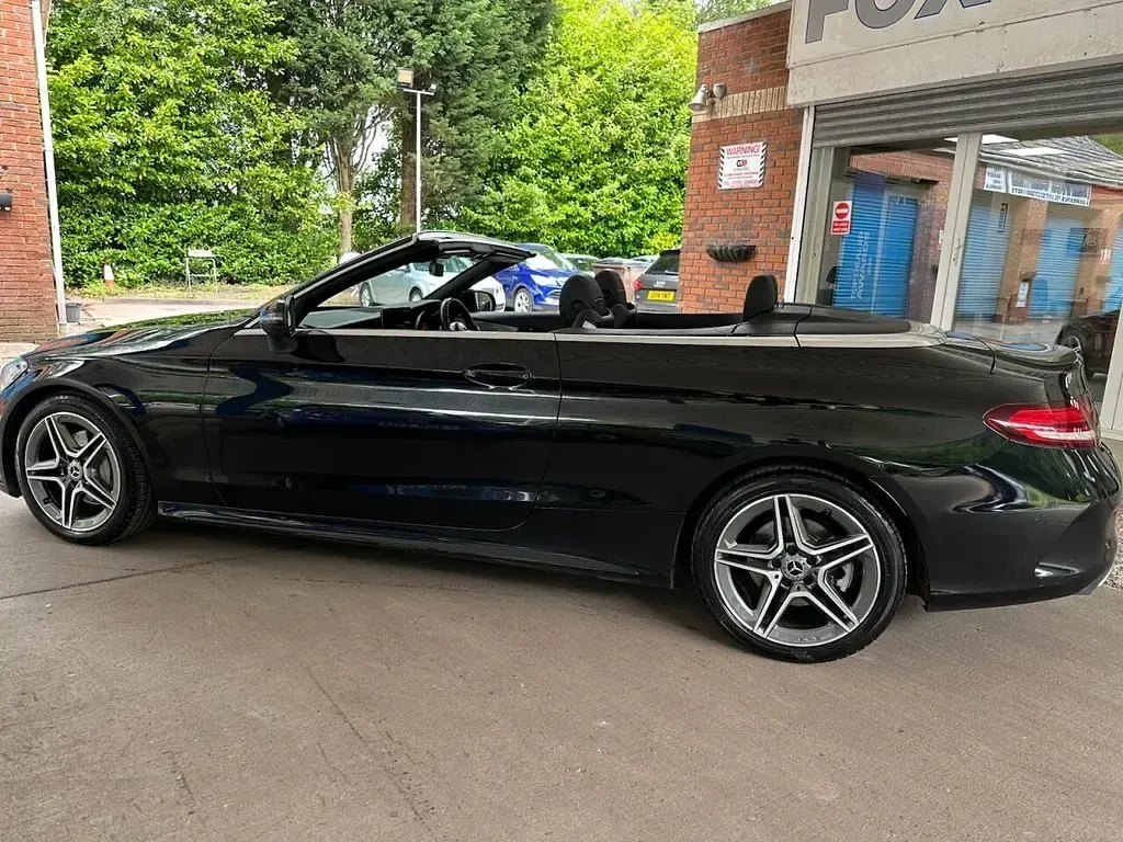 Used Mercedes C200 AMG line 198 HP (145 kW) 2019 Black Cabriolet