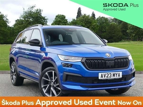 Blue Used 2023 Skoda Kodiaq SportLine SUV | £29,495 (Fair price) - Image 1/4