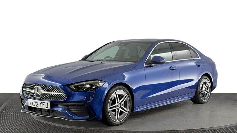 Blue Used 2022 Mercedes C220 AMG line Sedan | £26,270 - Image 1/4