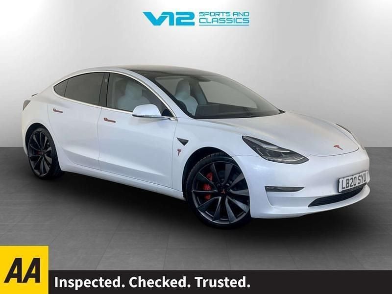 White Used 2020 Tesla Model 3 Performance Sedan | £16,595 (Good price) - Image 1/2