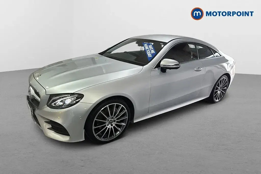 Used Mercedes E220 AMG line 194 HP (142 kW) 2018 Silver Coupe