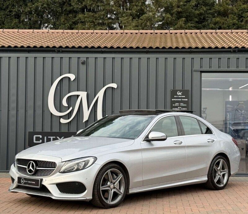 Silver Used 2017 Mercedes C300e AMG Line Premium Sedan | £12,990 - Image 1/4