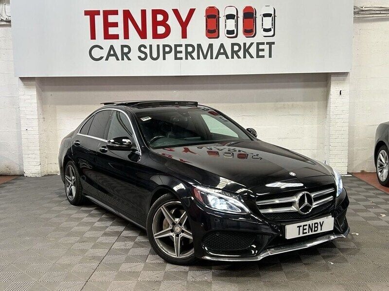 Black Used 2017 Mercedes C220 AMG line Sedan | £12,796 (Fair price) - Image 1/4