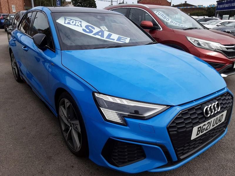 Blue Used 2021 Audi A3 Sportback S-Line Hatchback | £11,643 (Fair price) - Image 1/3