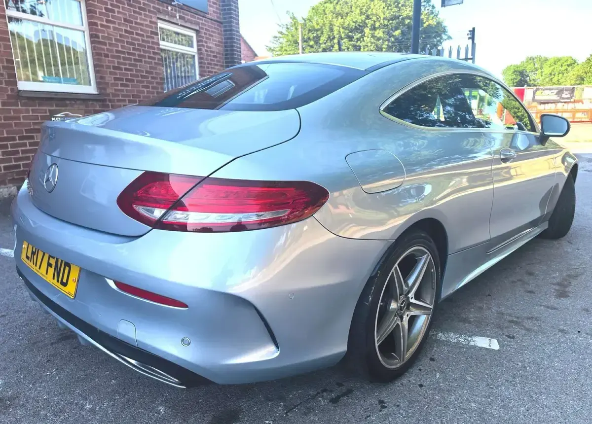 Used Mercedes C220 AMG line 170 HP (125 kW) 2017 Silver Coupe