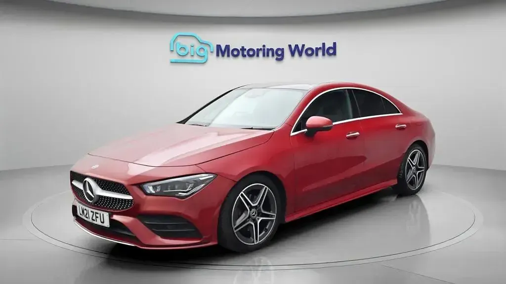 Used Mercedes CLA180 AMG line 136 HP (100 kW) 2021 Red Coupe