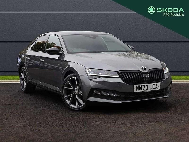 Graphite grey metallic Used 2023 Skoda Superb SportlinePlus Hatchback | £26,700 (Fair price) - Image 1/4