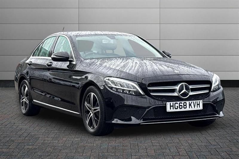 Obsidian black Used 2018 Mercedes C200 Sedan | £17,695 (Fair price) - Image 1/4