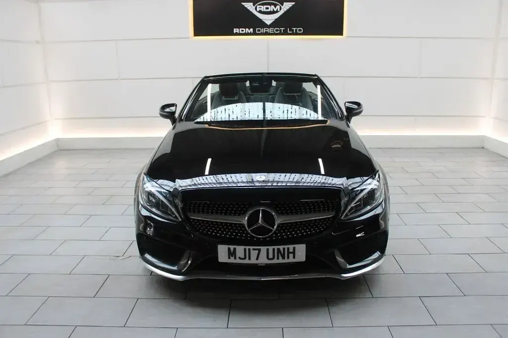 Used Mercedes C220 AMG line 170 HP (125 kW) 2016 Blue Cabriolet