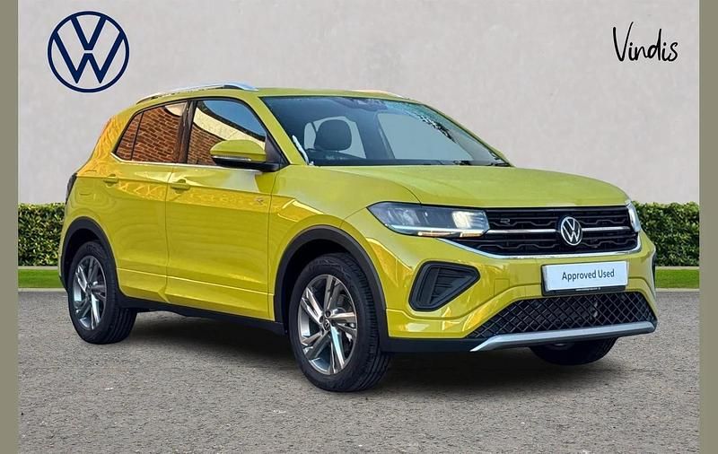 Yellow Used 2024 VW T-Cross R-line SUV | £23,481 (A bit pricey) - Image 1/3