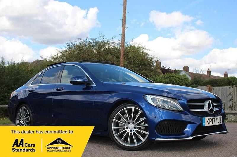 Blue Used 2017 Mercedes C250 AMG Line Premium Plus Sedan | £17,490 (Fair price) - Image 1/3
