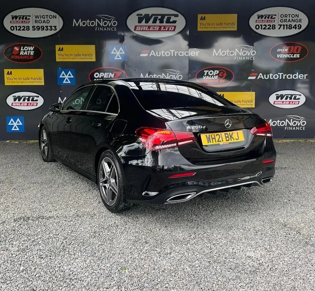 Used Mercedes A200 AMG line 150 HP (110 kW) 2021 Black Sedan