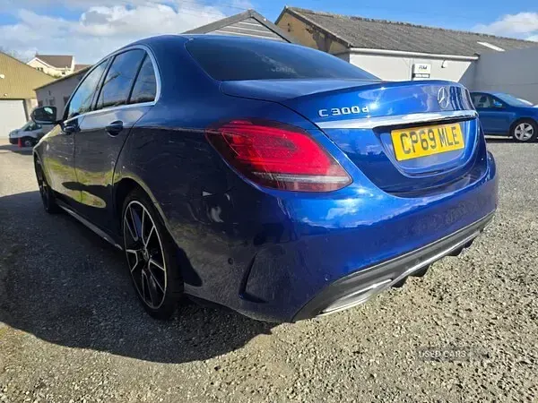 Used Mercedes C300 AMG line 245 HP (180 kW) 2020 Blue Sedan