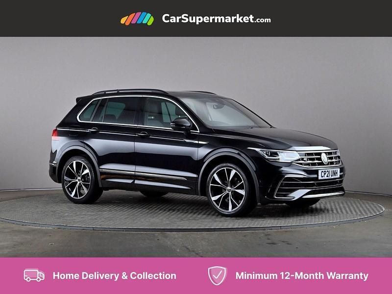 Black Used 2021 VW Tiguan R-line SUV | £23,197 (Fair price) - Image 1/4