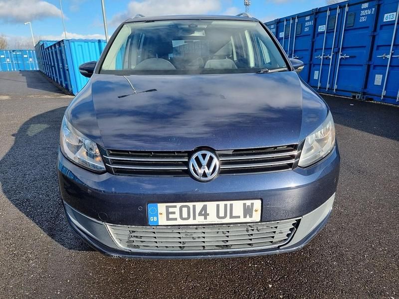 Begagnad VW Touran SE 105 HK (77 kW) 2014 Blå Minibuss