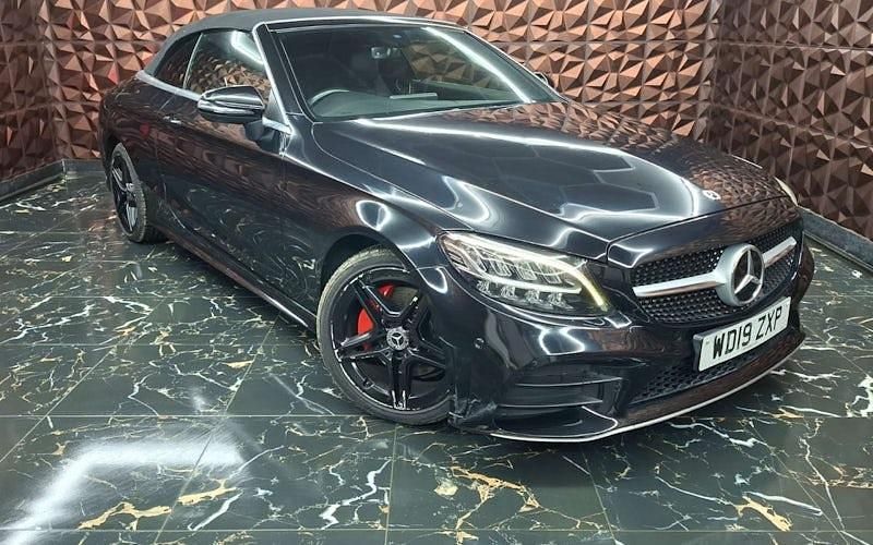 Used Mercedes C200 AMG line 184 HP (135 kW) 2019 Black Cabriolet