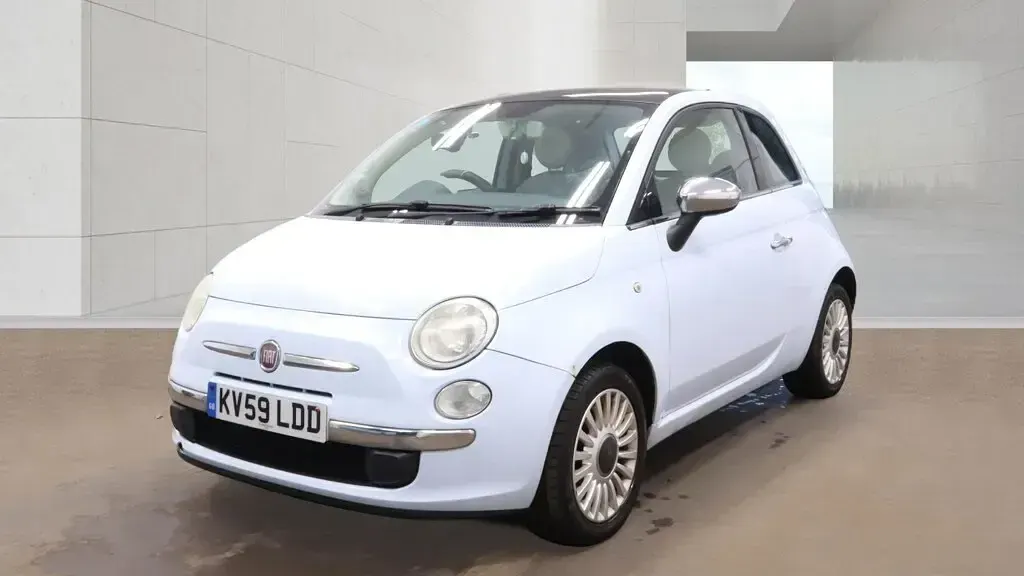Used Fiat 500 Lounge 69 HP (50 kW) 2009 Blue Cabriolet