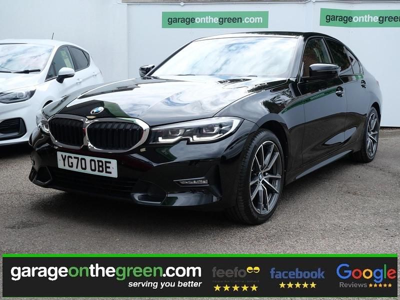 Jet black Used 2020 BMW 320 Sport Line Sedan | £20,995 (Fair price) - Image 1/4