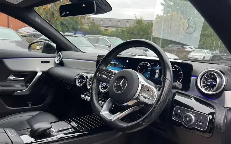 Used Mercedes CLA200 AMG line 163 HP (119 kW) 2023 Blue Coupe