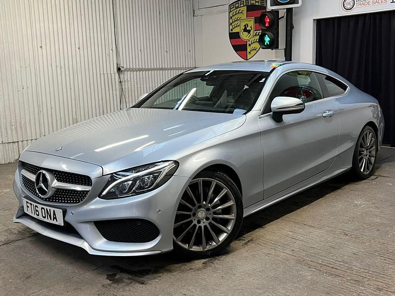 Used Mercedes C220 AMG line 170 HP (125 kW) 2016 Silver Coupe