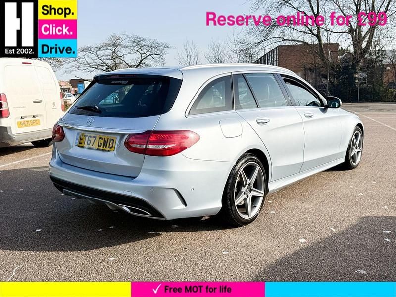 Used Mercedes C220 AMG line 170 HP (125 kW) 2018 Silver Estate
