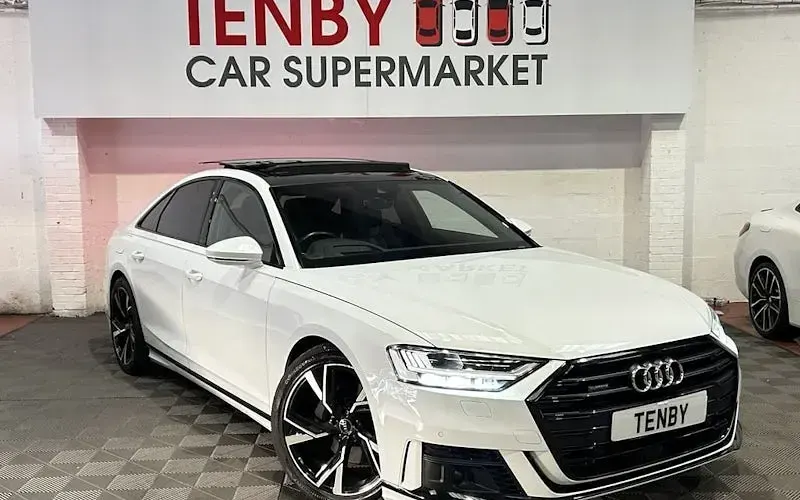 Used Audi A8 Black Edition 286 HP (210 kW) 2021 White Sedan