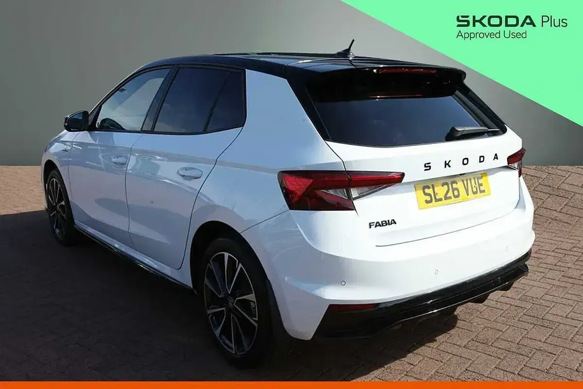 Used Skoda Fabia Monte Carlo 110 HP (80 kW) 2026 Moon white metallic black magic pearl effect Hatchback