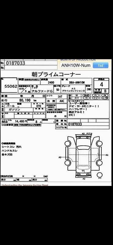 Used Toyota Alphard Premium 159 HP (116 kW) 2007 Pearl white MPV