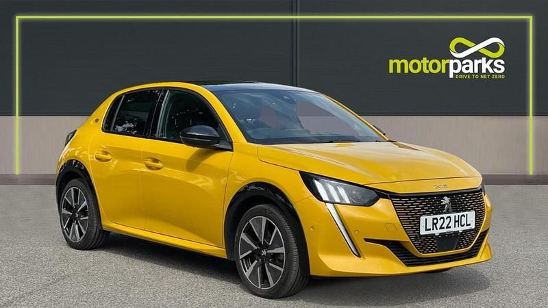 Yellow Used 2022 Peugeot e-208 Premium Hatchback | £11,950 (Fair price) - Image 1/4