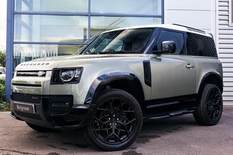 Pangea green metallic Used 2021 Land Rover Defender Dynamic SUV | £48,650 (Fair price) - Image 1/3
