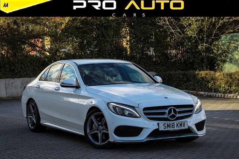 Used Mercedes C220 AMG line 2018 White Sedan