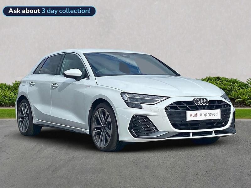 White Used 2025 Audi A3 S-Line Hatchback | £30,387 (Expensive) - Image 1/4